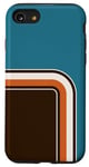 Coque pour iPhone SE (2020) / 7 / 8 Téléphone Kandy Moderne Abstrait Cool Insolite Turquoise BrunCream