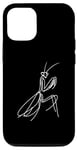 Coque pour iPhone 14 Pro Line Art Simple Dessin Artwork Praying Mantis Invertébré