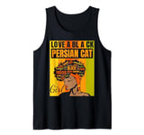 Black Independence Day - Love a Black Persian Cat Girl Tank Top