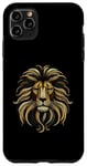 Coque pour iPhone 11 Pro Max Design majestueux visage de lion doré