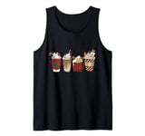 Groovy Latte Sweets Hot Chocolate Cat Lover Christmas Pajama Tank Top