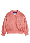 Mini Rodini Note Satin Baseball Jacket Rosa