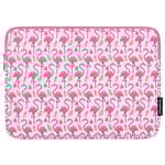 CanvasArtisan Läderväska med Flamingomotiv för Bärbar dator / Macbook 14" - (37 x 26.5 x 2 cm) - Rosa