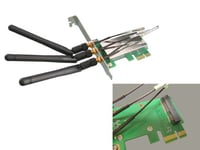 KALEA-INFORMATIQUE Adaptateur Mini PCI Express vers PCI Express, pour Monter Une Carte MiniPCIe sur Un Port PCIe, avec antennes pour Utilisation avec Les Cartes Wireless