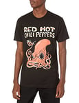 Red Hot Chili Peppers Men's Official Fire Squid T-Shirt X-Large, Black, XL