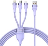 CASS040005 USB to USB-C/ Lightning/ micro USB 1.2m Purple
