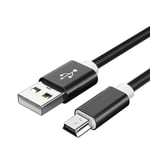 Mini USB Cable 25CM Nylon Braided USB 2.0 to Mini B Cable Data Transfer & Charger Cable Compatible with Dash Cam, PS3 Controller, MP3 Player, PDA, Camera, Scanner and More Mini USB Devices (Black)