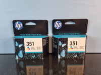 2 X HP 351 Colour Ink Cartridge for HP Printers Deskjet, Office Jet Photosmart