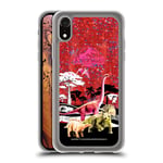 Head Case Designs Officially Licensed Jurassic World Dinosaurs Trend Art Red Clear Hybrid Liquid Glitter Compatible With Apple iPhone XR
