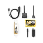 Cordon USB-C 3.2 Gen 1 USB-C Mâle HDMI Connecteur 4K 60Hz 1.00 m Rond Plaqué nickel pour SAMSUNG