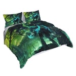 UNILIFE 3D Bedding Set World of Warcraft Duvet Cover Matching Pillowcase Ultra Soft 3 Pieces Duvet Cover Set with Zipper