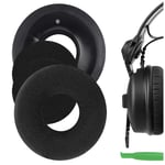 Geekria Comfort Velour Replacement Ear Pads for Sennheiser HD25-1, HD25, HD25SP, 25SP-II Headphones Earpads, Headset Ear Cushion Repair Parts (Black)