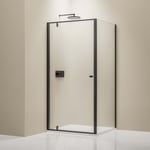 Paroi de douche verre 6mm Cabine de douche intégrale Parre douche angle portes pliantes - NT604 flex - Toutes tailles dispo - 100cm, 80cm, Noir mat