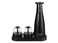 Adler Electric Salt and pepper grinder AD 4449b Grinder 7 W Housing material ABS plastic Lithium Mills with ceramic querns Charging light Auto power off after: 3 minutes Fully charged for 120 minutes of continuous use Charging time: 2.5 hours Cable charging: USB-C-USB-A Grinder capacity: 150ml Included: base, 3 replaceable grinders, tray, USB charging cable Matte Black