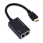 Cable adaptateur 1080P HDMI Extender vers RJ45, r¿¿p¿¿teur d'extension de balun Ethernet CAT5e CAT6 LAN de distance de transmission de 30M