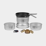 Trangia Spritkök 25 Large, 1000 W + 2 kittlar & vindskydd i UL / UltraLight-aluminium 1 stekpanna NS Non Stick-teflon griptång rem, T-Tenol (1 liter)