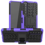 LiuShan Compatible with Xperia 1 II case,Shockproof Heavy Duty Combo Hybrid Rugged Dual Layer Grip Protection Cover with Kickstand For Sony Xperia 1 II Smartphone (Not fit Sony Xperia 1),Purple
