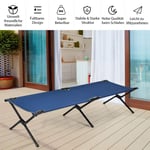 Campsäng, campingsäng, metallram, hopfällbar hopfällbar säng, belastning upp till 135 kg, 190 x 67 x 42 cm, blå