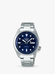 Seiko SRPE53K1 Men's 5 Sports Automatic Day Date Bracelet Strap Watch, Silver/Blue