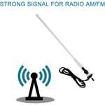 Herdio Marinradioantenn Vattentät Am Fm-antenn Ip66 Bilmottagare Flexibel Gummianka Antenn För Bil Lastbil Båt Van Husbil Yach Vit