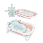 MS Flex + coussin réducteur – Baignoire pliable pour bébé avec pieds et coussin réducteur adaptable – Facile à ranger – Portable pour la maison ou en voyage