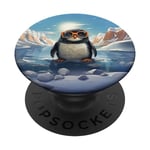 Cool Penguin with Sunglasses in Ice Water Antarctic PopSockets Swappable PopGrip