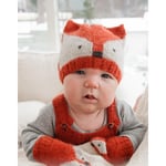 Baby Fox by DROPS Design - Baby Lue og Vanter Strikkeoppskrift Str. pr