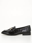 V by Very Croc Patent Loafer - Black, Black, Size 8, Women
