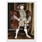 Artery8 Painting Antique Holbein Junior Henry Tudor VIII King England Artwork Framed Wall Art Print A4