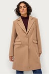Ellos Collection - Enkelknäppt ullkappa - Beige