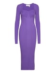 Dense Knit Curved Neck Dress Maxiklänning Festklänning Purple REMAIN Birger Christensen