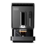 BLACK+DECKER BXCO1470E - Machine à Café à Grains 1470 W, Broyeur à Grains de 160 g, Écran Tactil, Design Moderne et Compacte de 18 cm, Réservoir de 1,2 L, Lavage Automatique, Programmable, Noir