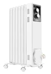 Dimplex 1.5kW Radiator, Oil Free Eco Column Heater, Freestanding Electric Heating Unit, Quiet Plug In Lightweight Portable Compact Electric Home Heater with Thermostat – White