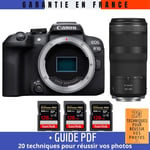 Canon EOS R10 + RF 100-400mm F5.6-8 IS USM + 3 SanDisk 128GB Extreme PRO UHS-II SDXC 300 MB/s + Guide PDF '20 TECHNIQUES POUR RÉUSSIR VOS PHOTOS