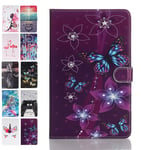 Ancase Tablet Case for Apple iPad Air (3) 10.5 Inch 2019 & iPad Pro 10.5 2017 Cover Leather Wallet Folio Pattern Design Case Protective with Card Slots - Purple Butterfly