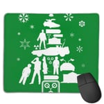 Back to The Future Christmas Tree Silhouette White Customized Designs Non-Slip Rubber Base Gaming Mouse Pads for Mac,22cm×18cm， Pc, Computers. Ideal for Working Or Game