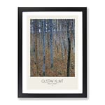 Beech Grove Forest With Border By Gustav Klimt Classic Painting Framed Wall Art Print, Ready to Hang Picture for Living Room Bedroom Home Office Décor, Black A3 (34 x 46 cm)