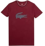 New Mens Lacoste T-Shirt Crew Neck Short Sleeve Tee Deep Red Size L
