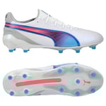 PUMA King Ultimate FG/AG Formula - Vit/Blå/Grå/Rosa Dam, storlek 42