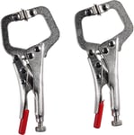 2 x MINI 5" INCH C CLAMPS LOCKING MOLE GRIPS WELDING WOODWORK DIY HOBBY TOOLS