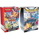 Pokémon TCG: Scarlet & Violet—Obsidian Flames Booster Bundle (6 Booster Packs) & TCG: Sword & Shield - Silver Tempest Booster Bundle, 6 Count (Pack of 1)