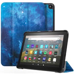 Dadanism Smart Case Fit All-New Kindle Fire HD 8 Tablet(10th Generation 2020 Release) and Fire HD 8 Plus 2020 Ultra Slim Lightweight Tri-Fold Shell Stand PU Leather Tablet Cover - Blue Sky Star