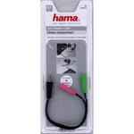 HAMA Adapter PC Headset 4pin- 2x3.5mm Hane-Hona Svart