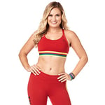Zumba Fitness Women's Crossback Sports Bra with High Impact Support Femme, Viva La Red, XL