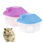 Diyiming Plastic Hamster House Hideout Hut Cage Cabin Small Animal Home Cottage Rat Hideaway Exercise Toy Mountable Bedroom Funny Nest Sand Room Bathroom for Guinea Pig Chinchilla Dwarf Mouse Gerbil