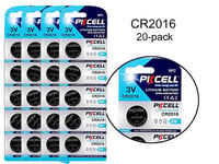 CR2016 20-pack Lithium batterier CR 2016 3V PKCell batteri