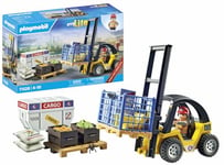 Playmobil 71528 myLife Promo Pack: Forklift truck with cargo, exciting logistics work at the port, including pallets and numerous stock items, detailed play sets suitable for children ages 4+