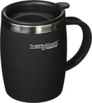 Thermocafé by Thermos 105102 Desk Mug, Stainless Steel/Plastic, Soft Touch Black