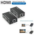 Trade Shop - Hdmi Extender Ethernet Network Cable Lan Over Cat6 60 Metres Hdmi 3d Fullhd 1080p