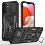 SKALO Samsung A15 4G Armor Hybrid Metallring Kameraslider - Svart Svart